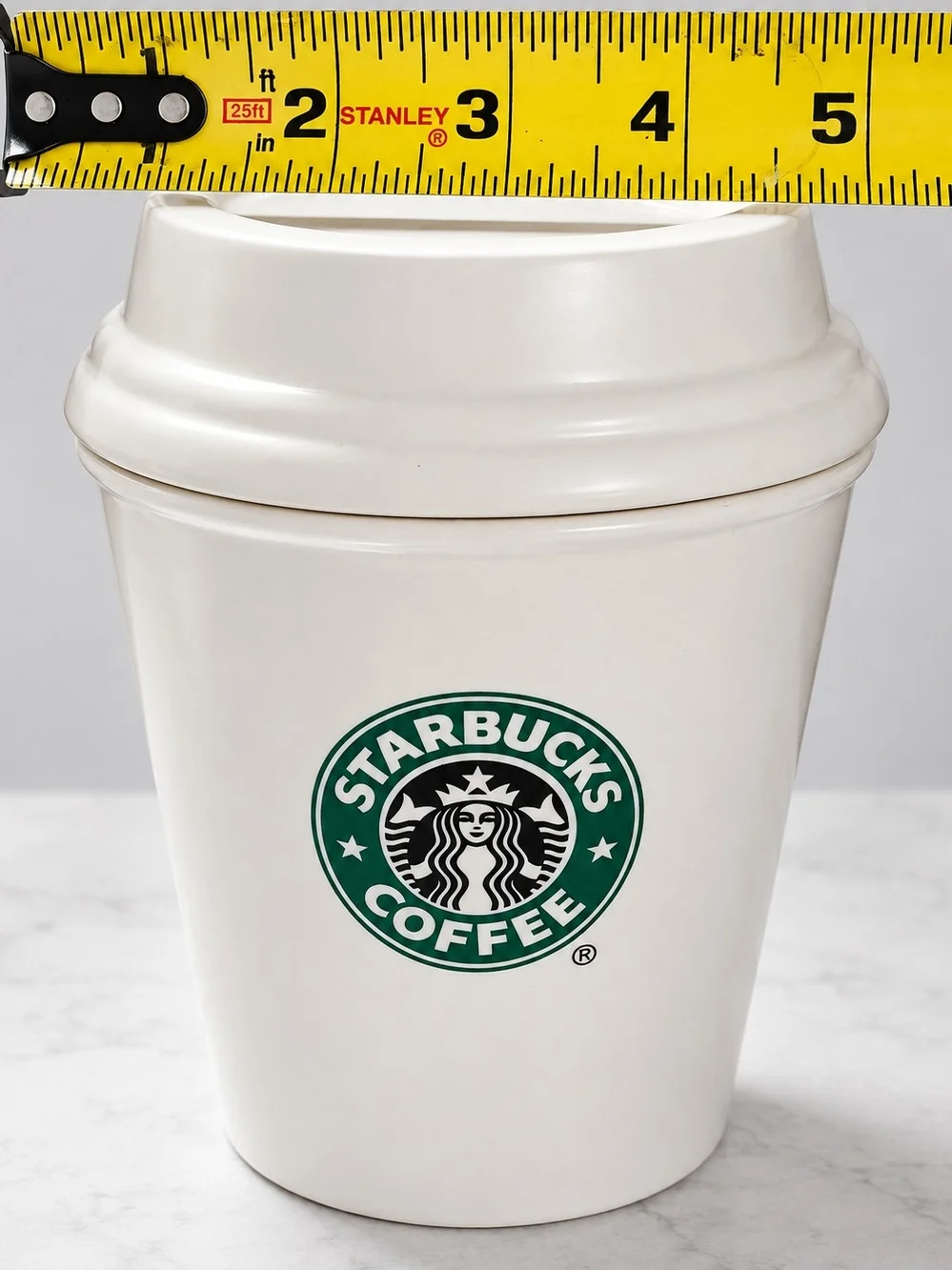 Starbucks Coffee Ceramic Canister White Green Logo Storage Jar